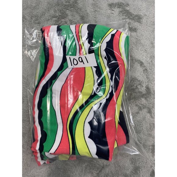 Crown & Ivy Women's Curvy Shorts 16W Multicolor Wavy Pattern MOM Beachy - Picture 9 of 9